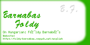 barnabas foldy business card